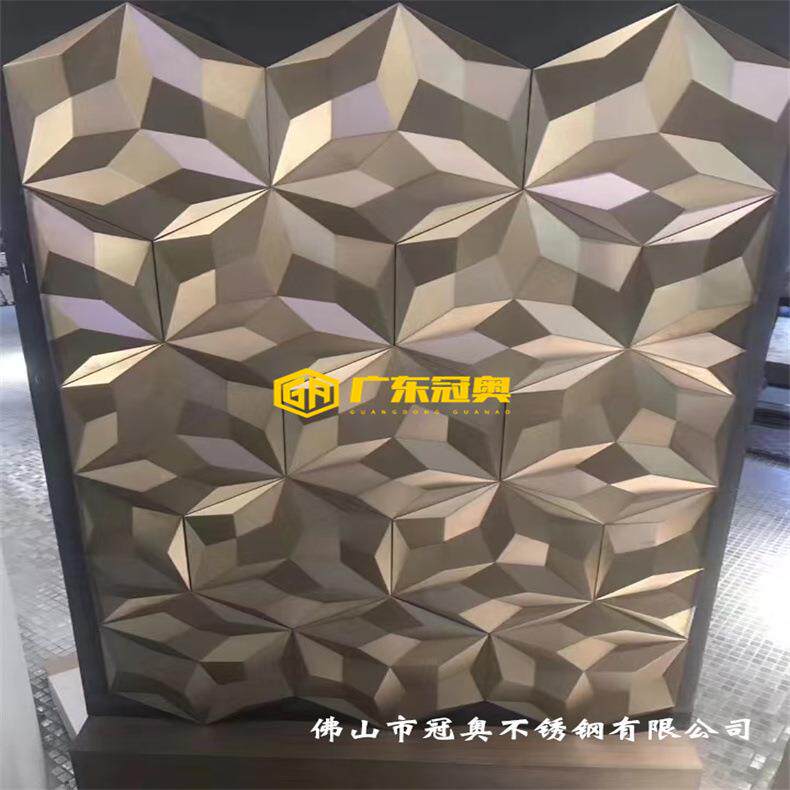 304镜面古铜冲压不锈钢板凹凸立体三维 彩色镜面压纹不锈钢装饰板
