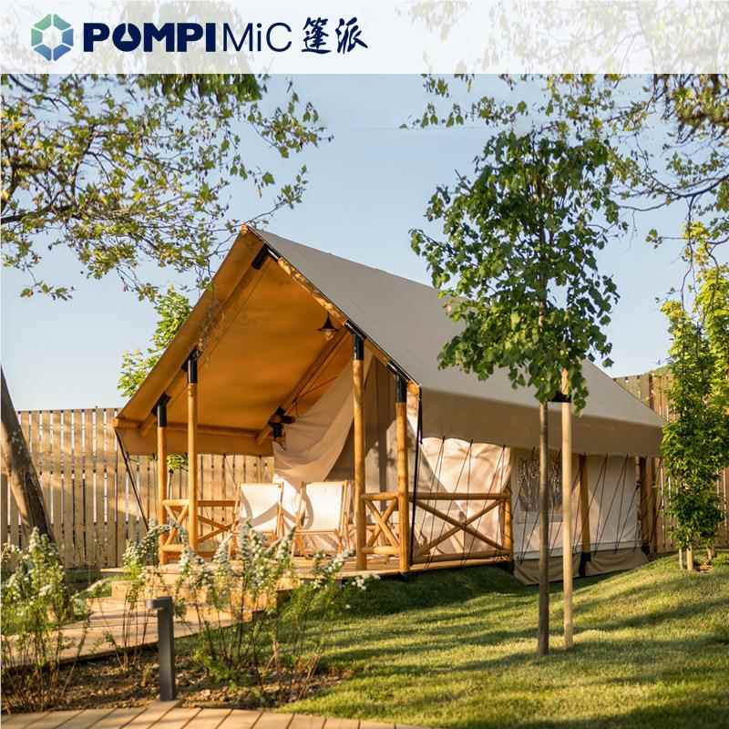 景区B40帐篷轻奢风复古篷木宅结构住民宿间帐篷带卫生大型度假房