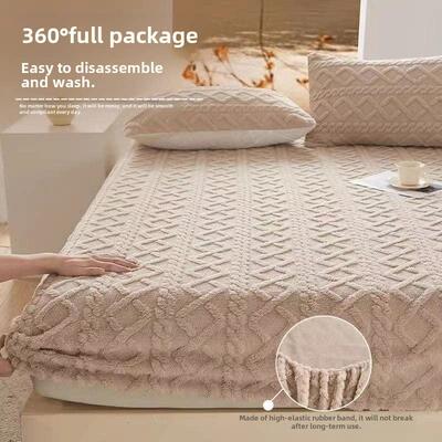 Warm Flannel Fitted Sheet Bedsheet Bed Mattress Cover single