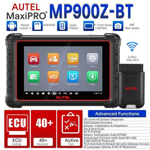 AUTEL MP900Z-BT OE-level System支持DoIP & CAN FD海外版