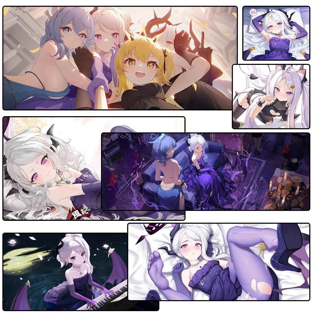 空崎阳奈 碧蓝档案超大锁边鼠标垫新衣装晚礼服日奈桌垫游戏周边