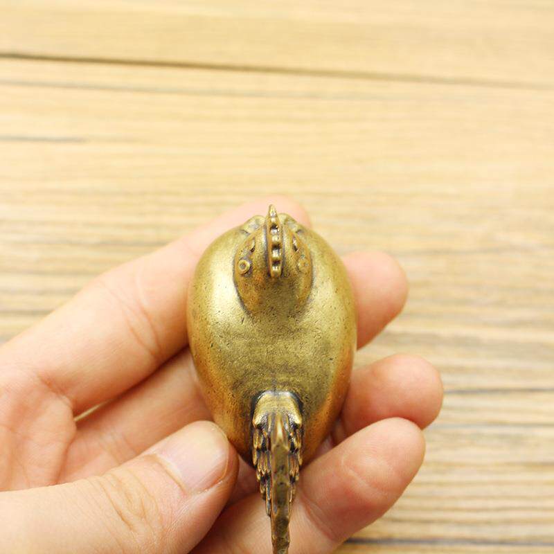 黄铜福鸡摆件印章黄铜金鸡铜摆件鸡你太美铜葫芦古玩纪念品手把件
