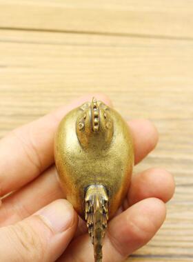 黄铜福鸡摆件印章黄铜金鸡铜摆件鸡你太美铜葫芦古玩纪念品手把件