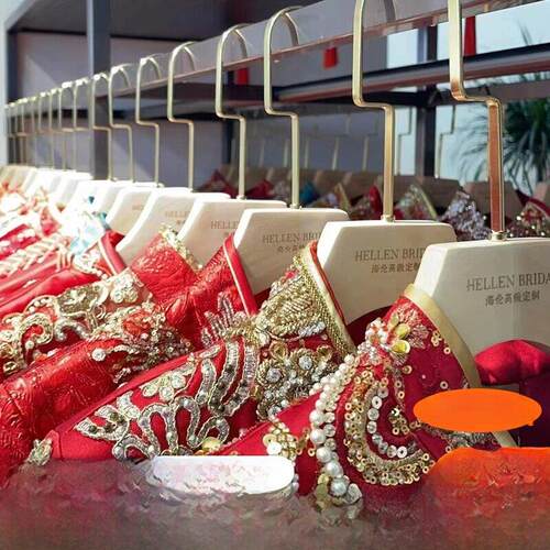 婚纱店实木衣架影楼工作室旗袍礼服衣撑女装店原木衣服架免费定制