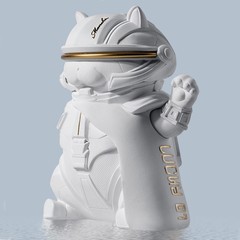 赛博摆件迷你车内工艺品创意招财猫小号汽车中控台装饰