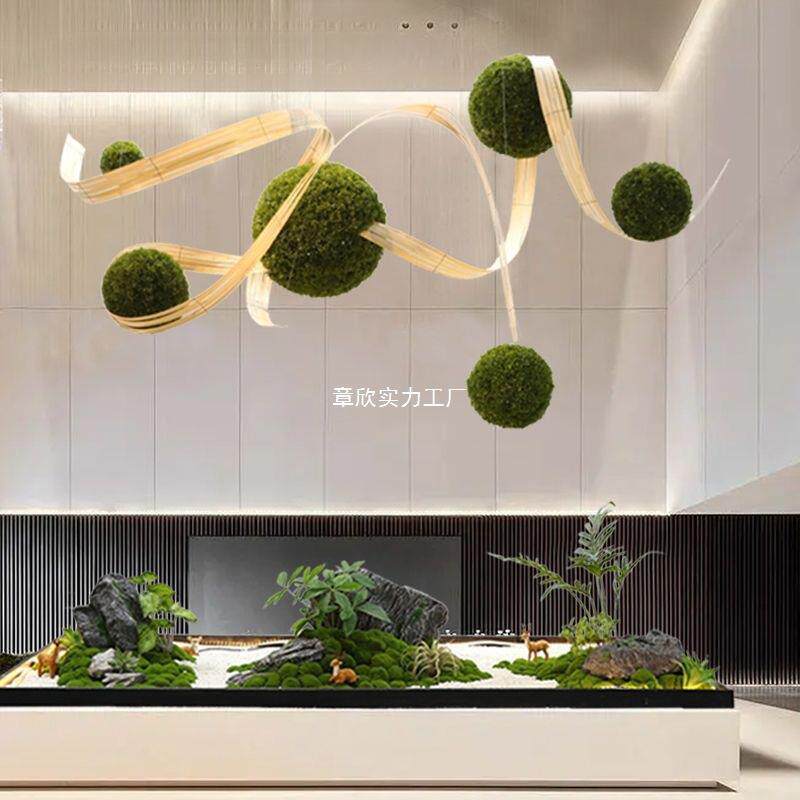 苔球店型植物吊顶装藓饰创意造型植绿草球酒橱窗室内景观ZXMCKRLD