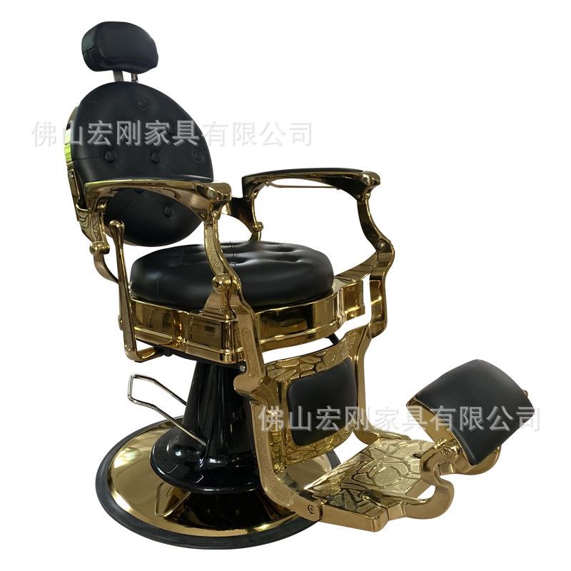 barber男士复古油头椅子美发理发店发廊专用可放倒修面剪发座椅