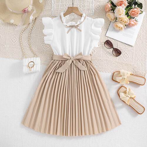 Ready Stock 2-8Y Toddler Kid Girls Elegant Dress Mock Neck