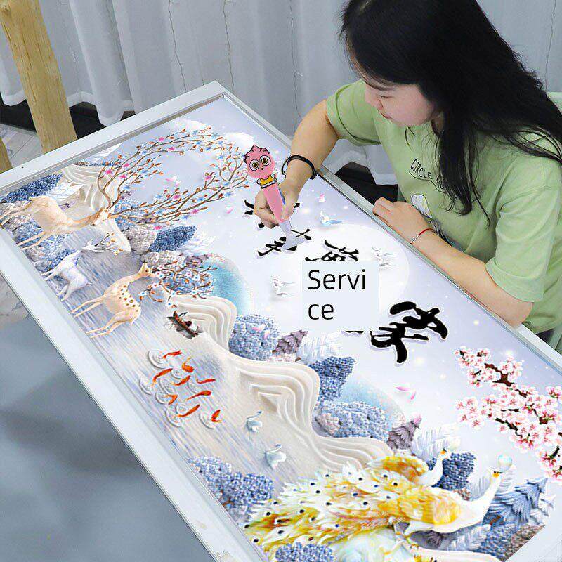 嘉禾万世星钻石画2025新客厅全钻石麋鹿景观钻石贴纸大尺寸十字绣
