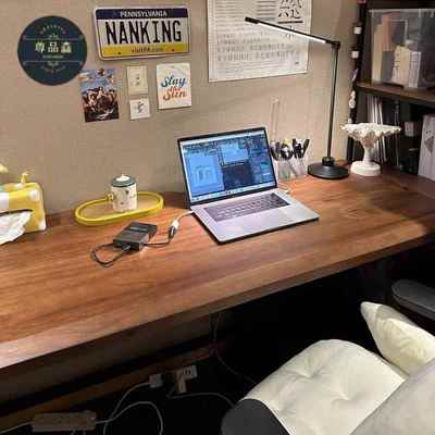 尊品森实木台式电脑桌家用办公桌学习桌双人电竞桌简易工作台书桌