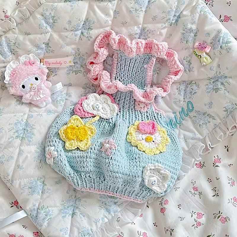 狗狗秋冬毛衣宠物猫咪编织背心裙毛线手工幼猫幼犬钩织动物泡泡裙