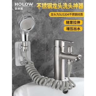 厨房不锈钢304面盆洗手洗脸盆卫生间单冷水龙头家用j6da加高冷热
