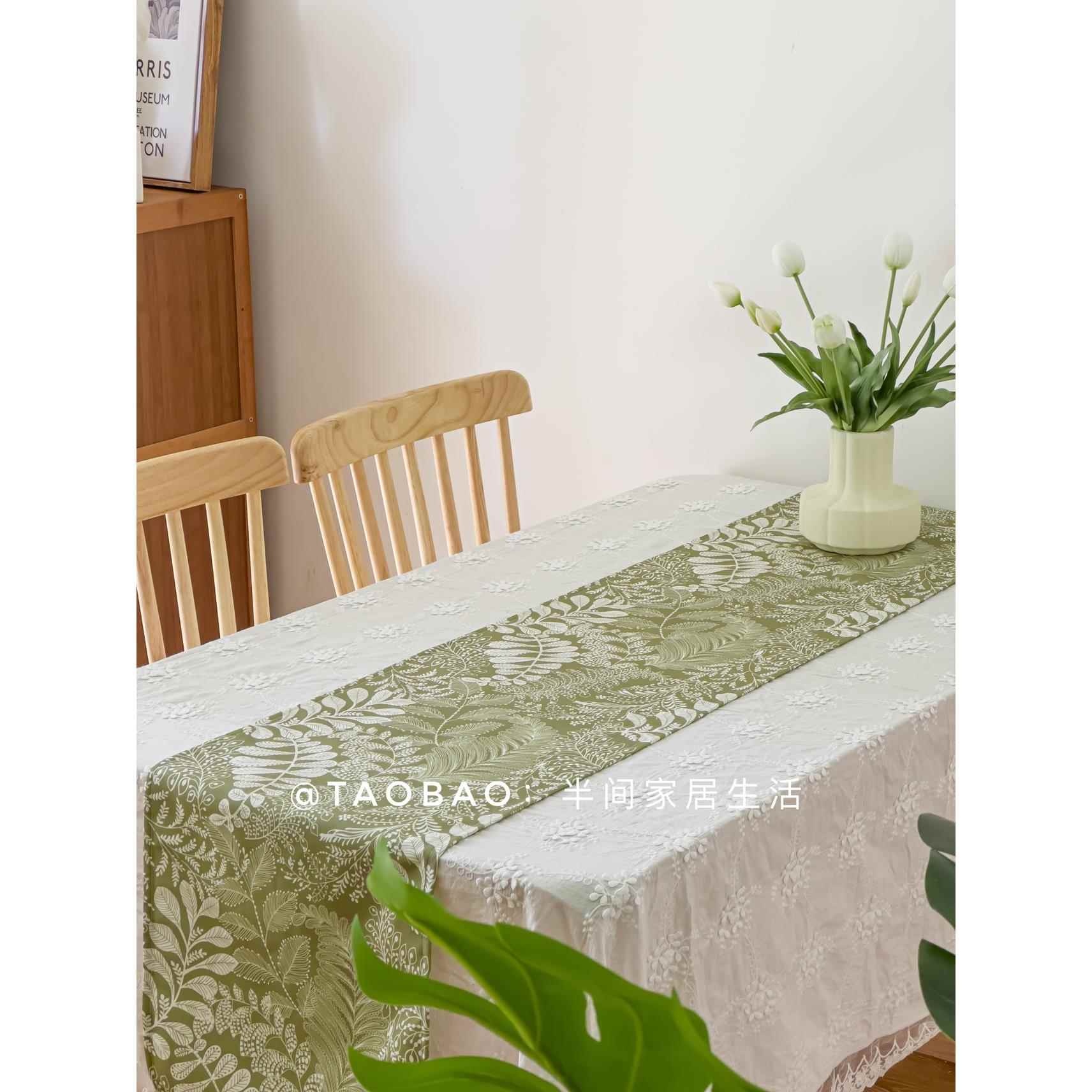 桌旗防水防油美式田园风格小清新餐桌电视柜茶几餐具柜装饰织物