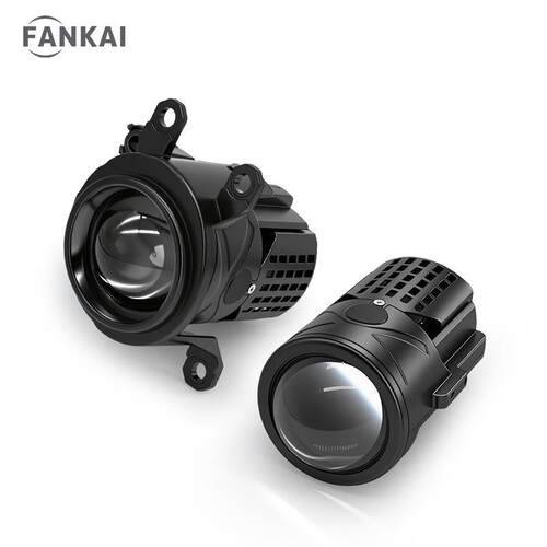 跨境2 Inch三色LED雾灯双光透镜双灯杯55W大功率远近一体fog lens