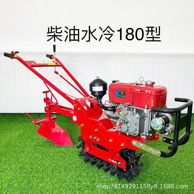新款链轨微耕机农用犁地播种施开沟锄地松土机小红牛链轨微耕机