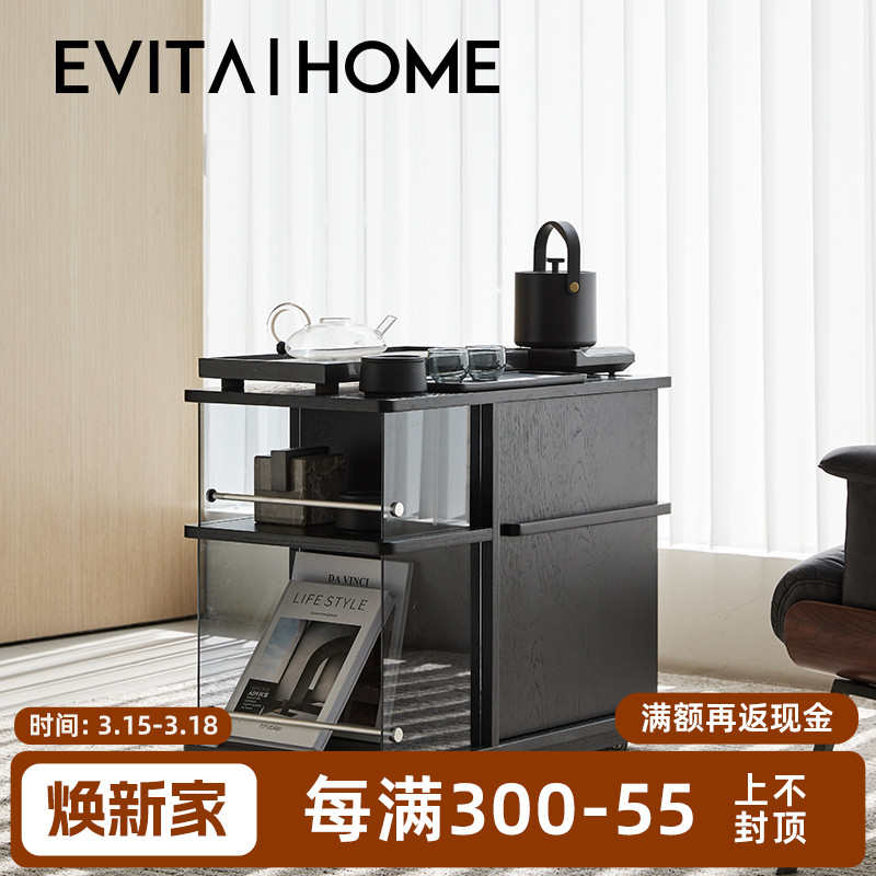 移动茶台小推车客厅多功能茶桌边几柜子储物柜阳台实木茶水柜边柜