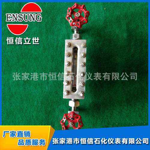 船用玻璃板液位计带温度显示 不锈钢玻璃板液位计 平板水位计