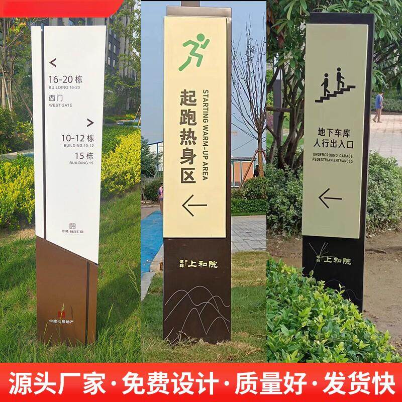 立式导向牌户外定制不锈钢景区停车场引导牌室内商场导视牌指示牌