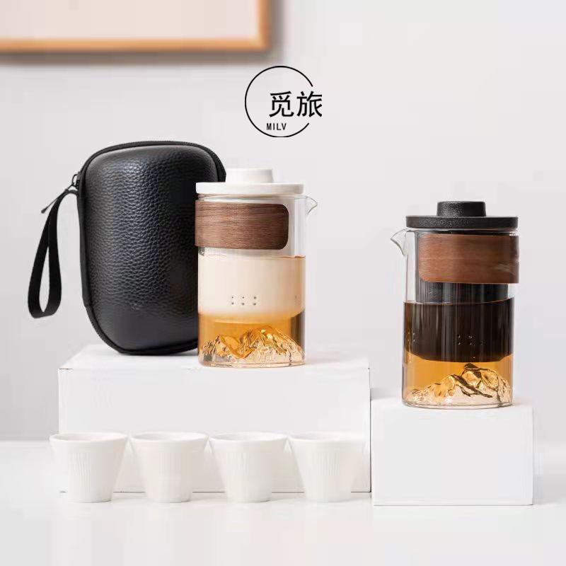 便携旅行茶具小套装随身户外包泡茶壶茶杯单人简易快客杯一壶四杯