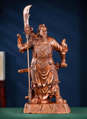 紫铜立刀关公摆件关二爷武财神关羽家居客厅装饰品开业礼品