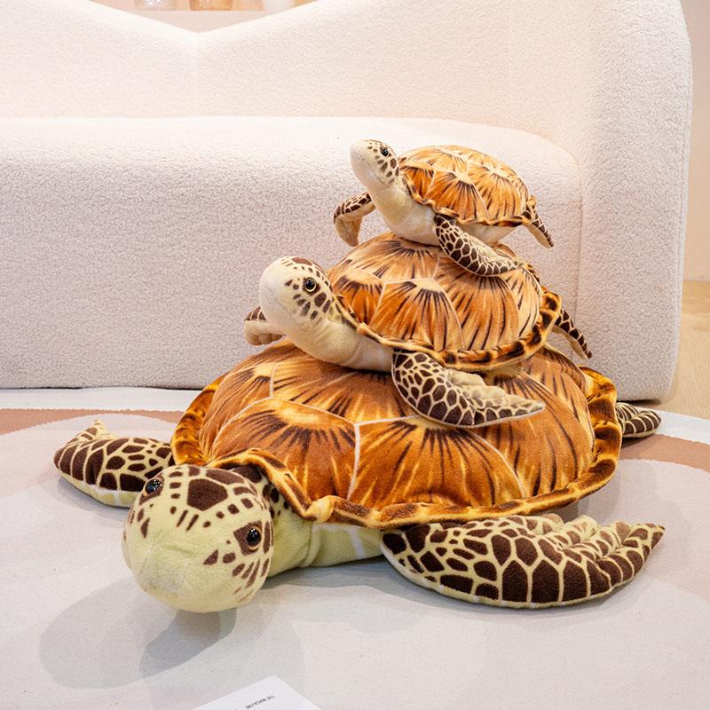 跨境仿真大海龟公仔毛绒玩具海洋生物乌龟玩偶布娃娃安抚抱枕摆件
