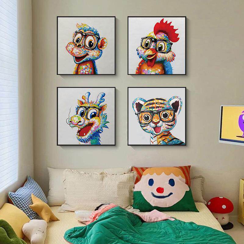 十二生肖创意动物画简约客厅沙发墙画卧室书房挂画餐厅壁画抽象画