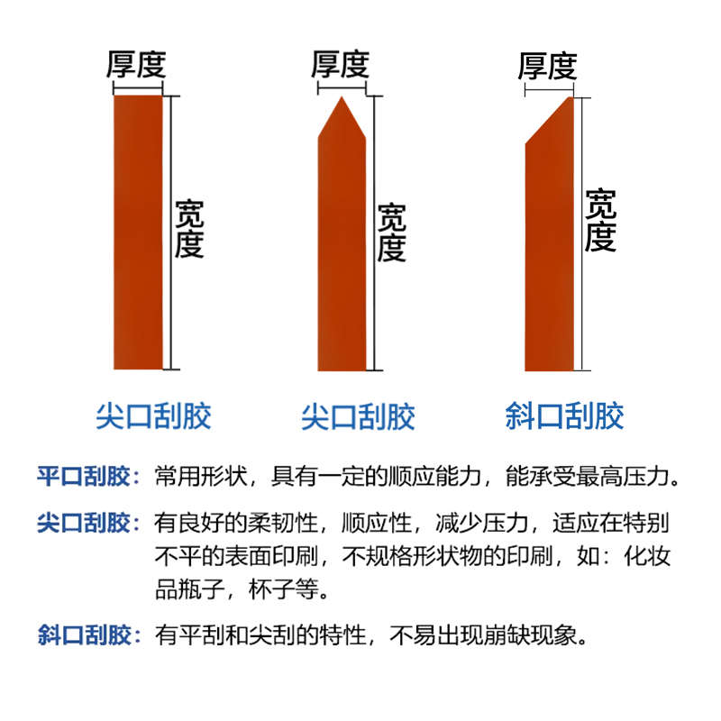 茶色刮胶平尖口丝印刮胶55度-90度4米水油两用油墨刮刀条耐磨丝印
