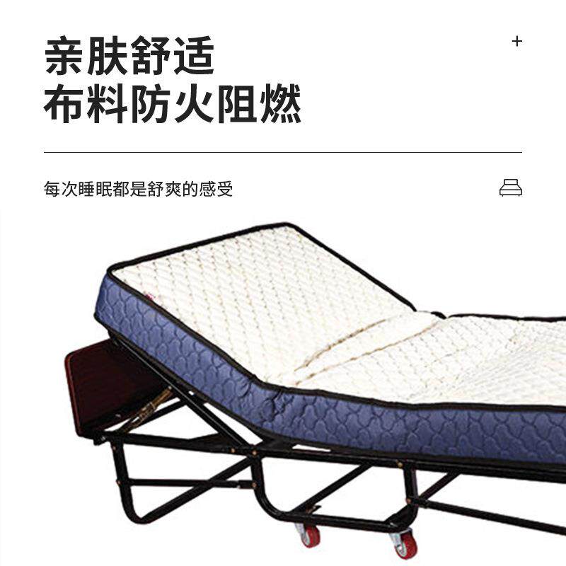 酒店宾馆加床单人折叠床可移动加厚床垫临用客房铁架弹簧床