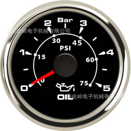 52mm指针油压表5/10/30Bar 机油压力表油压表压力表螺纹安装