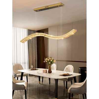 吊灯餐厅灯2024年新款轻奢饭厅水晶灯餐桌灯简约现代吧台长条灯具