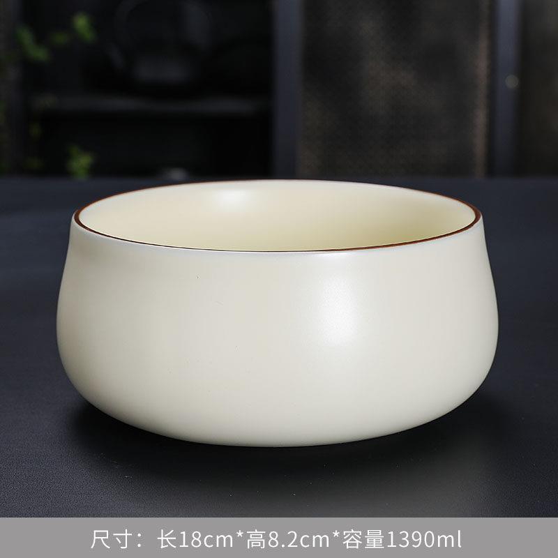 米黄陶瓷汝窑家用茶水缸功夫茶具茶道笔洗蓝色大号茶洗烟灰缸水盂