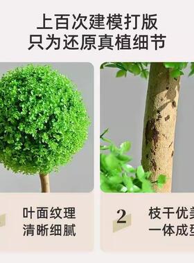 植仿绿球型物大型室植内球形客厅盆真栽装饰摆件假XUT花仿真花盆