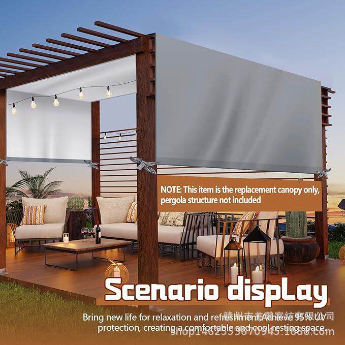 凉棚替换顶篷户外顶篷遮阳罩米色防水遮阳篷顶盖用于户外露台灰色