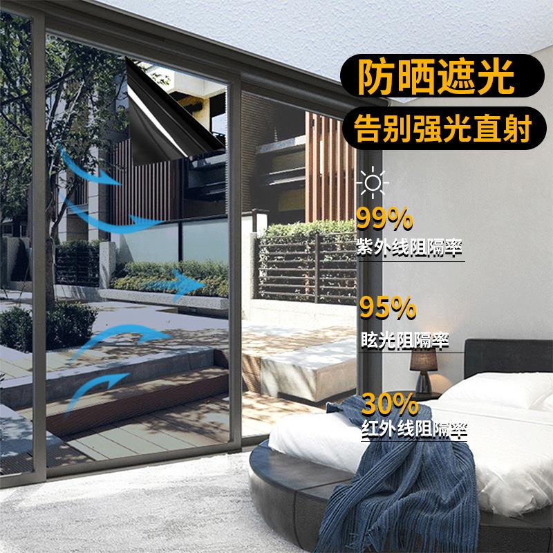 隔热膜防晒单透视玻璃贴膜阳台玻璃门窗户超透防紫外线太阳膜
