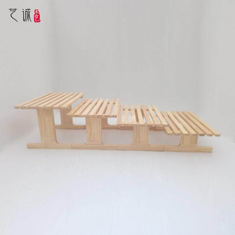 松木组合架子烘焙面包店展示货架糕点甜点商超多用途实木西点摆放图片