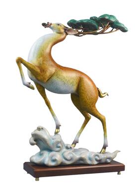 全铜鹿摆件步步高升创意高端客厅办公室装饰品工艺品乔迁开业礼品