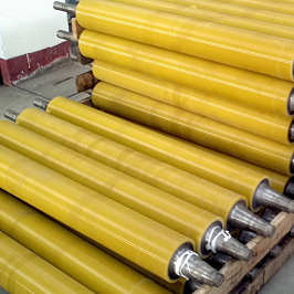 工业输送线聚氨酯包胶滚筒辊芯 流水线聚氨酯托辊胶辊