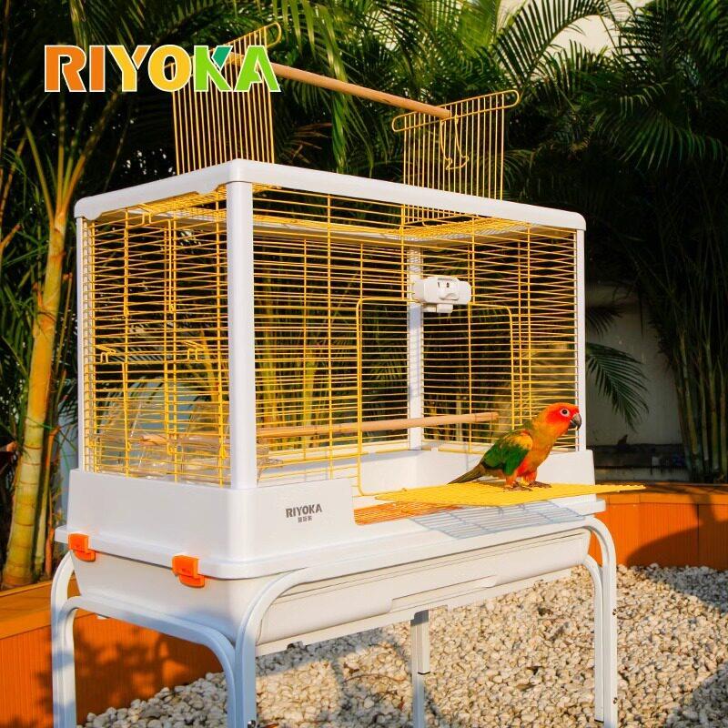 riyoka瑞友家鹦鹉鸟笼子开顶豪华加高横丝玄武虎皮牡丹全景笼