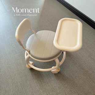 轮滑可滑动椅子靠背椅卧室凳子家用万向轮儿童吃饭宝宝专用座椅