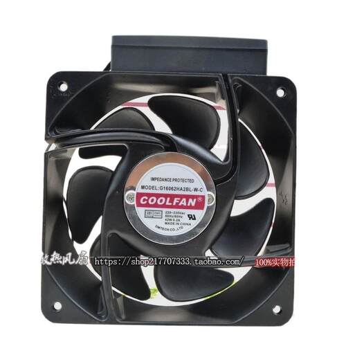 COOLFAN 16062 G16062HA2BL-W-C 220v耐高温 机柜冷却 16cm风扇