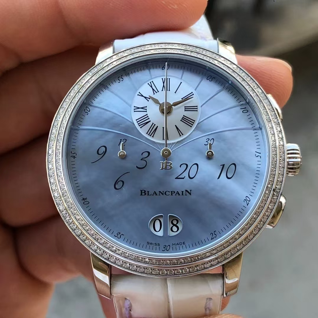 全套98新38.6mm宝珀女装原钻蓝贝母3626-4544L自动机械女表正品