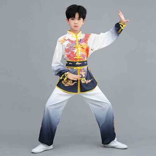 正品儿童武术表演少儿男女女童练武术服表演服服长短袖功服男演出