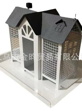 新款秋千房子创意金属鸟屋庭院蜂鸟松鼠喂鸟器户外悬挂摆件