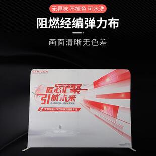 快幕展铝架背景签到商板场广告展示架型材布秀画366面厂kt板广告