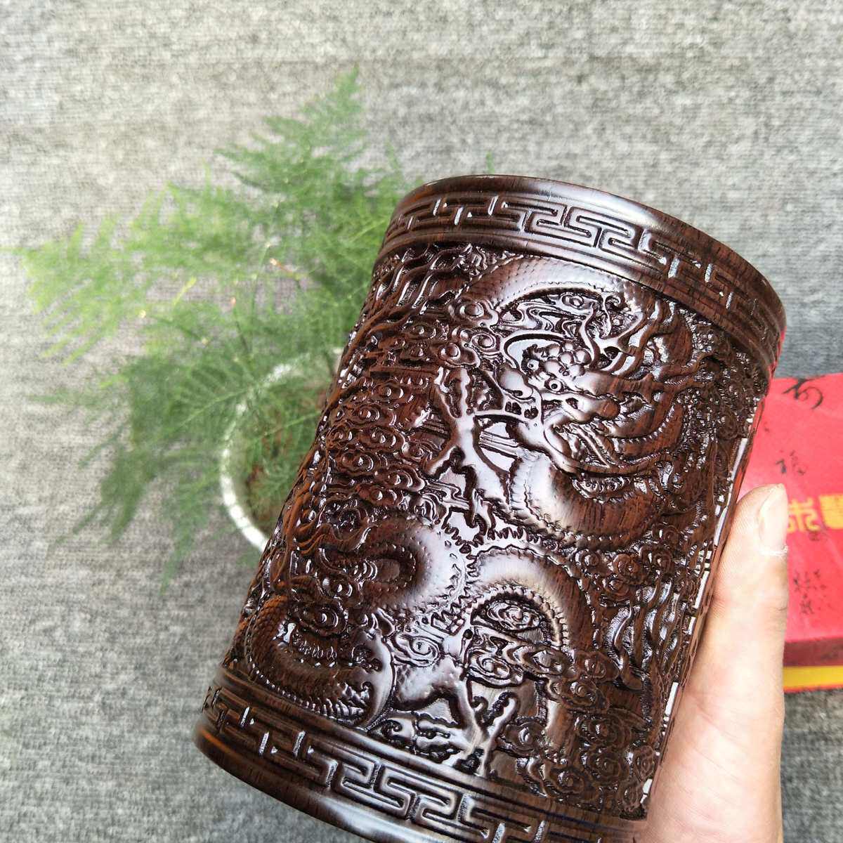 厂家直销龙图创意天摆件文具【御笔筒】收纳盒五时尚桌面木质办公