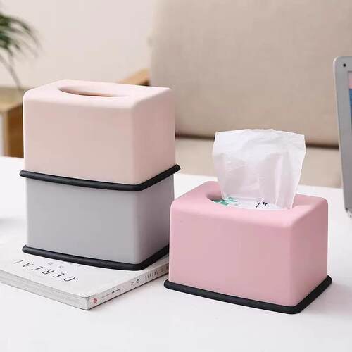 Living room minimalist tissue box, large capacity plastic ti