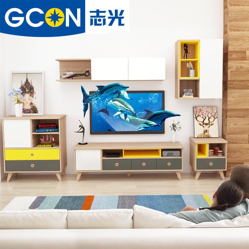 志光电视柜壁柜壁挂横柜多功能客厅创意小户型北欧储物柜家具