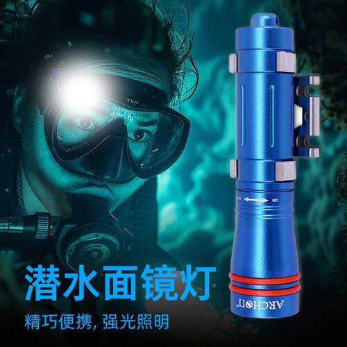 奥瞳D2A专业潜水面镜灯浮潜面罩强光手电筒充电聚光探照应急LED灯