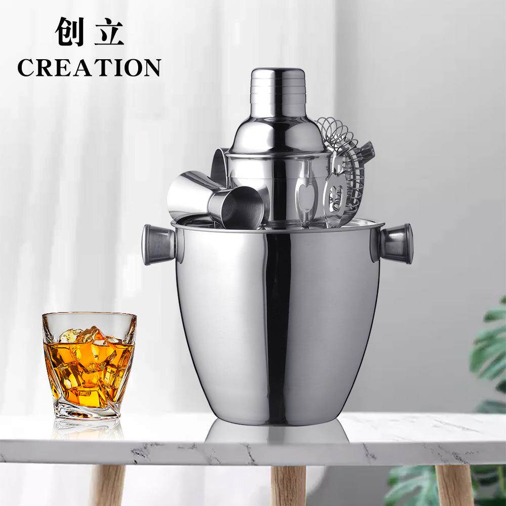 奶茶器具鸡尾酒摇壶奶茶摇杯雪克杯不锈钢套装手打柠檬茶工具全套