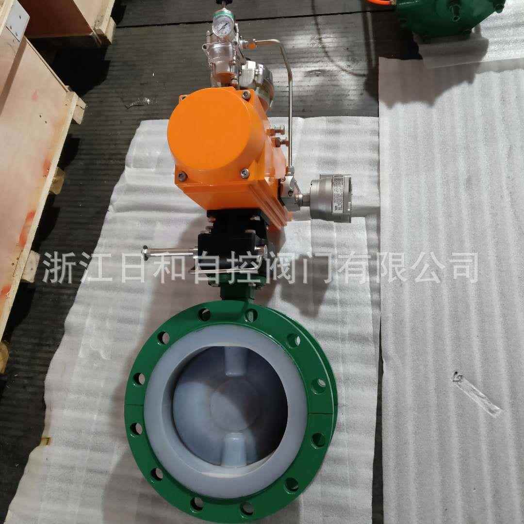 厂家直销D641F46不锈钢气动衬氟蝶阀单向全衬氟耐浓酸碱腐蚀氯阀